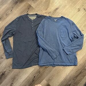 Men’s bundle lot 2 long sleeve shirt pocket and buttons